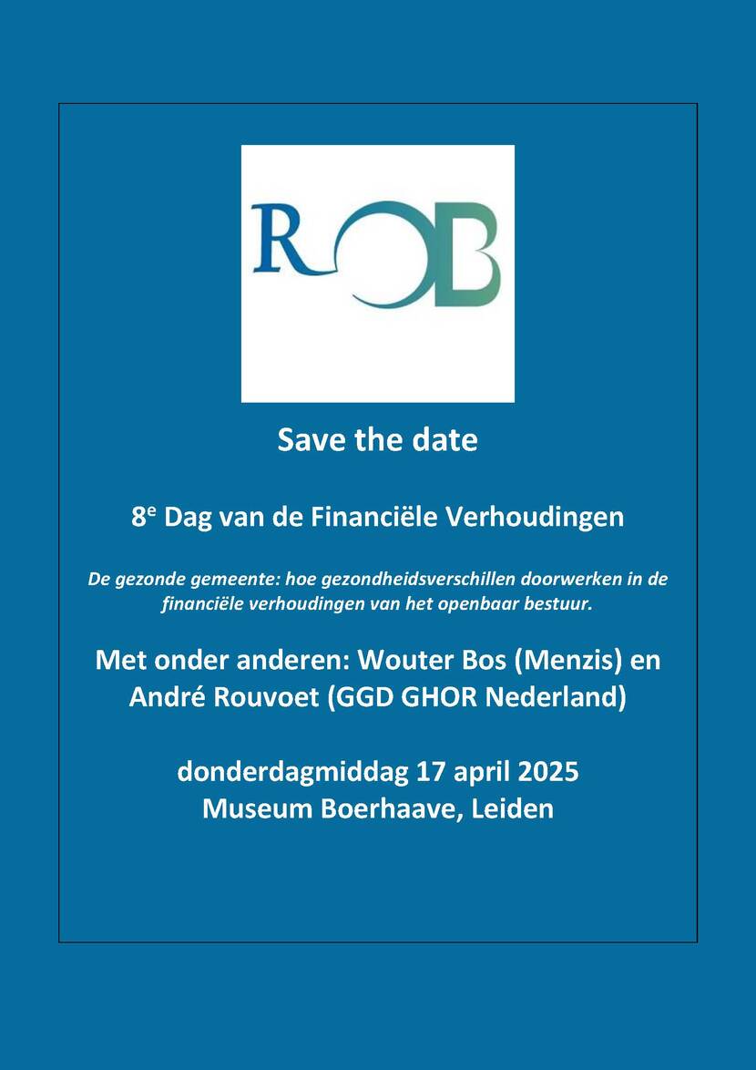 Save the date Dag voor de financiële verhoudingen 2025